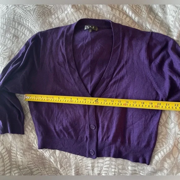 Purple Button-Up Cardigan - Picture 5 of 6